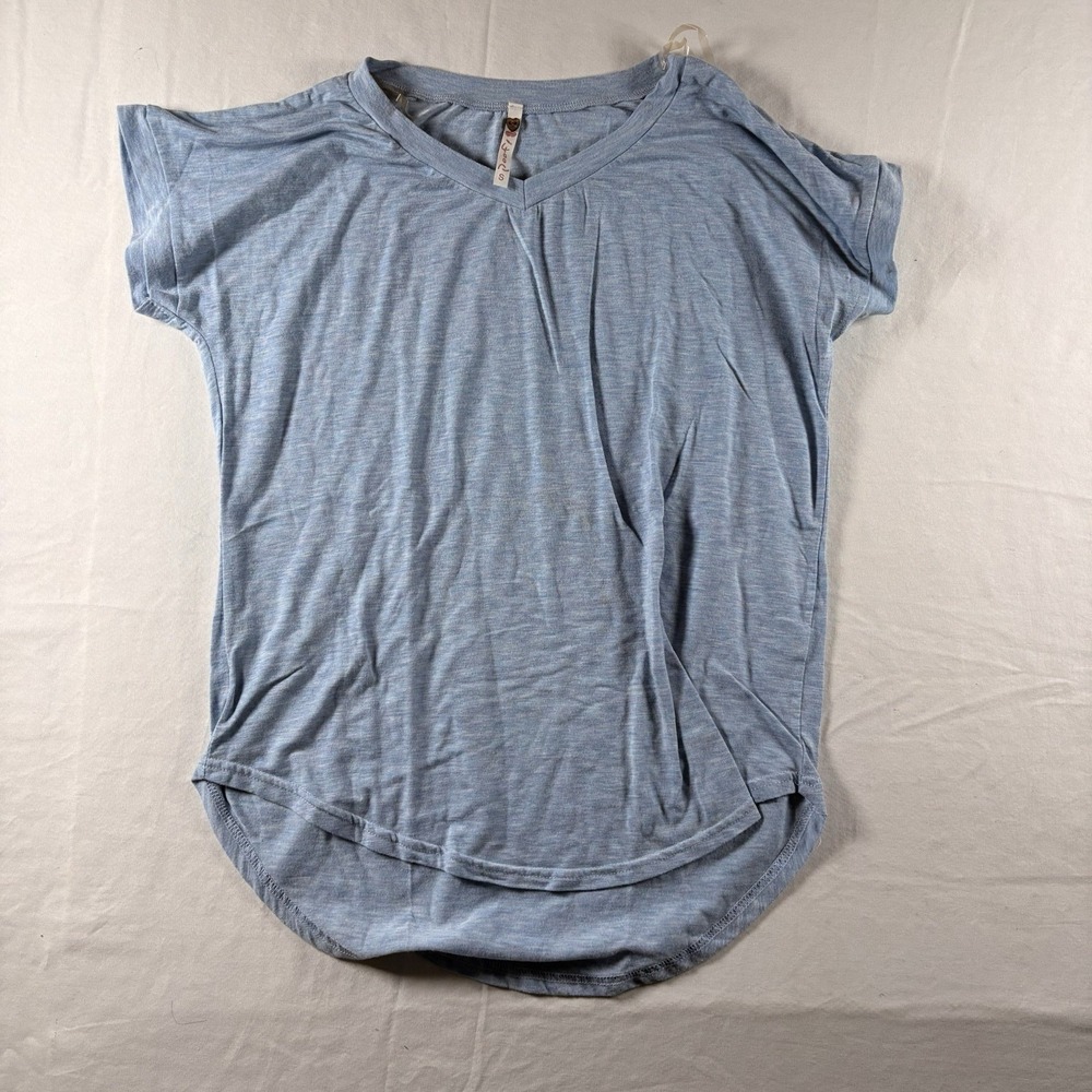 POOF V-NECK WOMEN SHIRT BLUE  SIZE SMALL